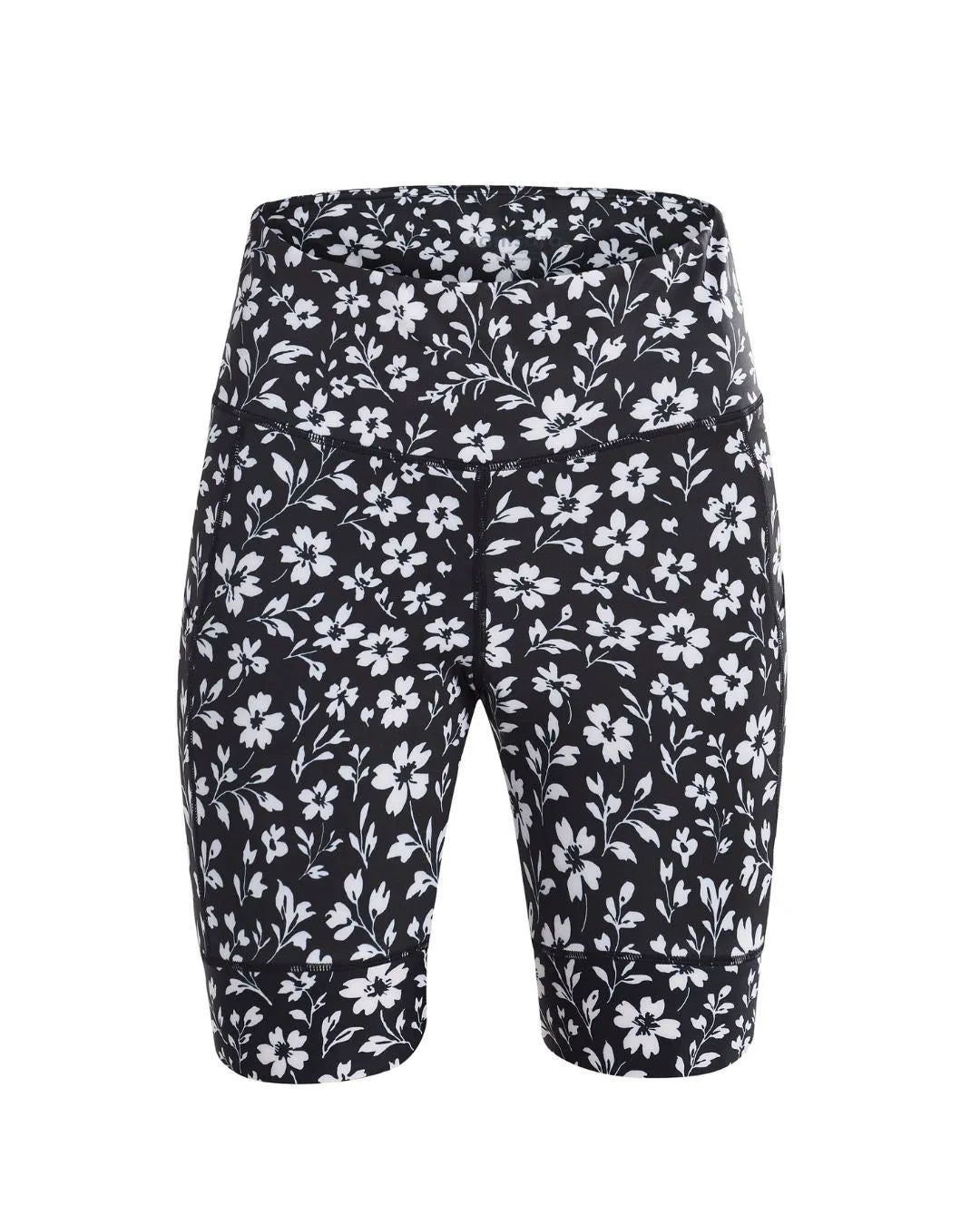 Women's Padded Cycling Shorts, Black Floral Maze | Samsara