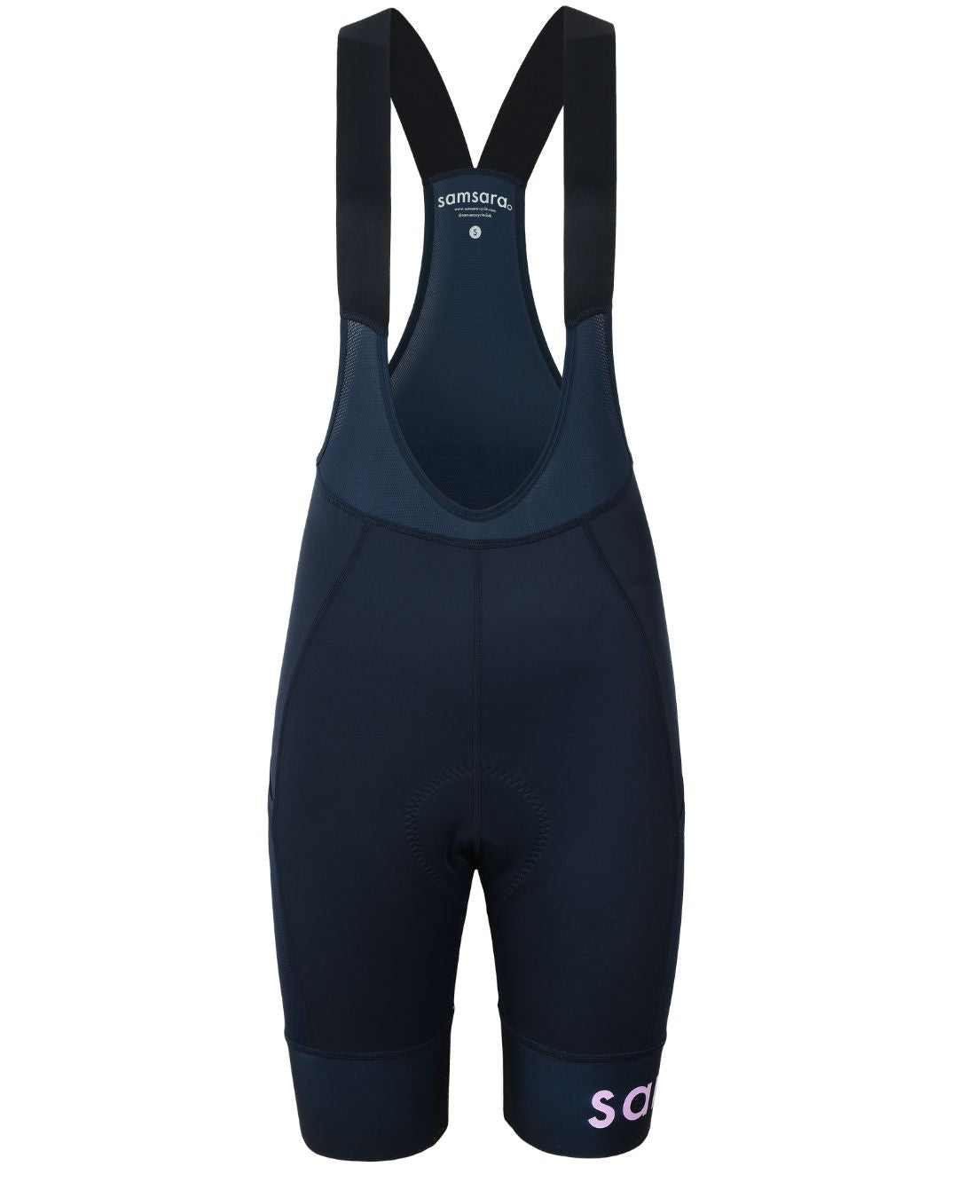 Adventure Bib Shorts - Twilight Navy/Orchid Logo