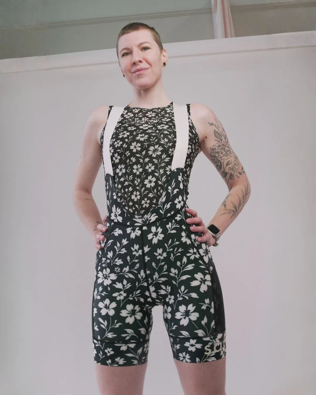 Adventure Bib Shorts - Black Floral Maze