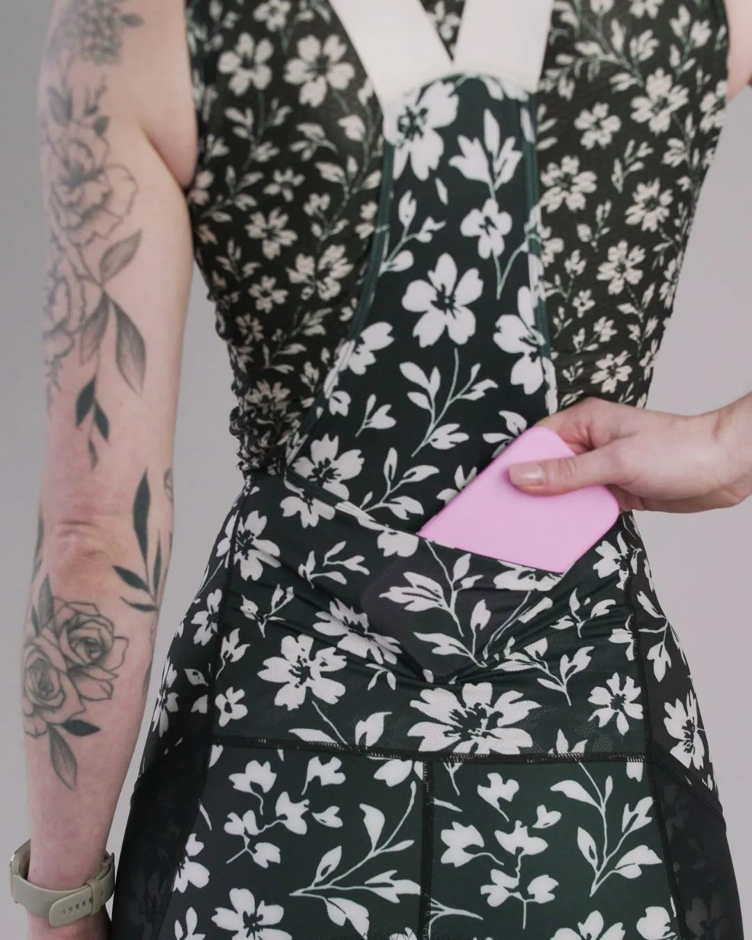 Adventure Bib Shorts - Black Floral Maze