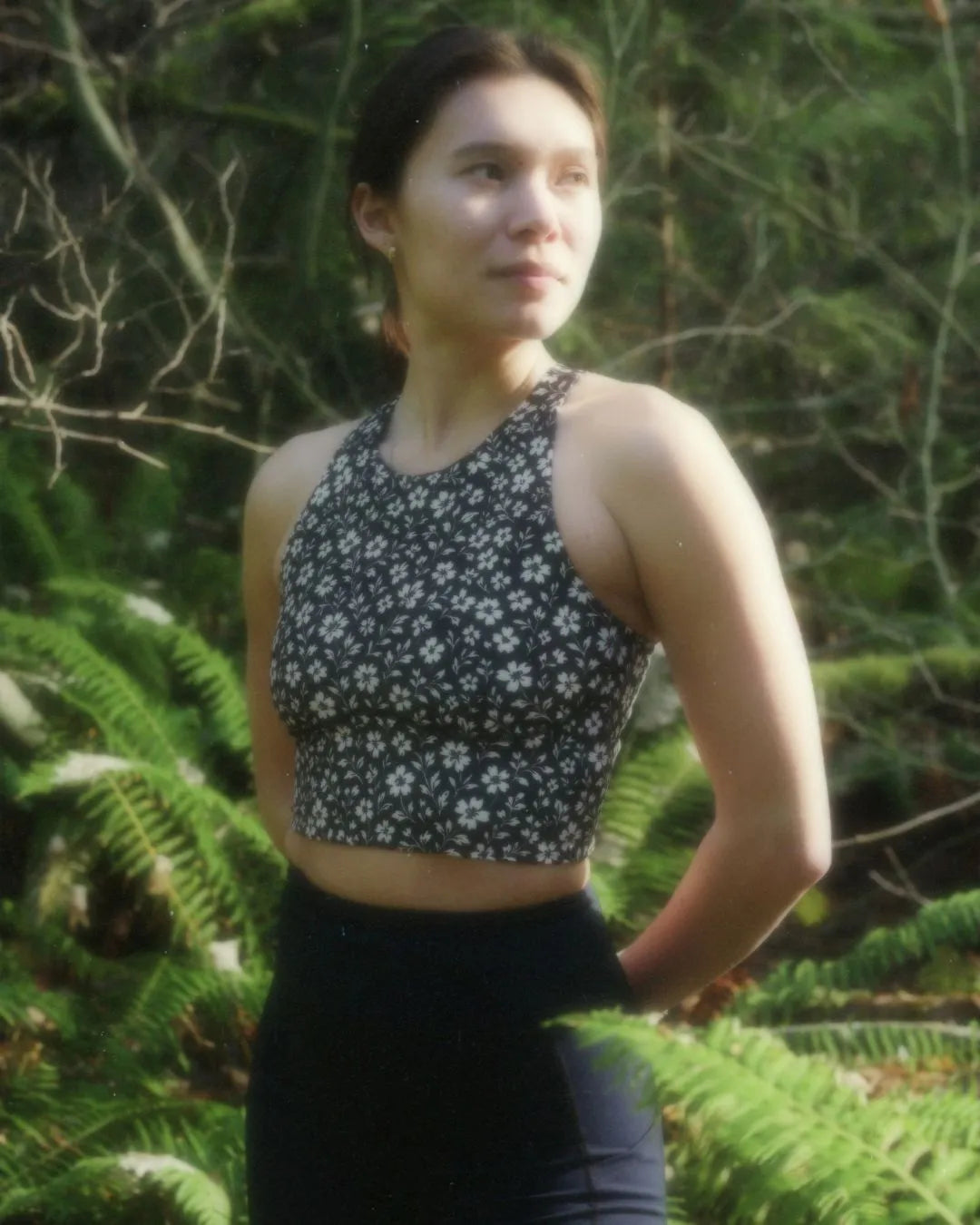 Adventure Crop Top - Black Floral Maze