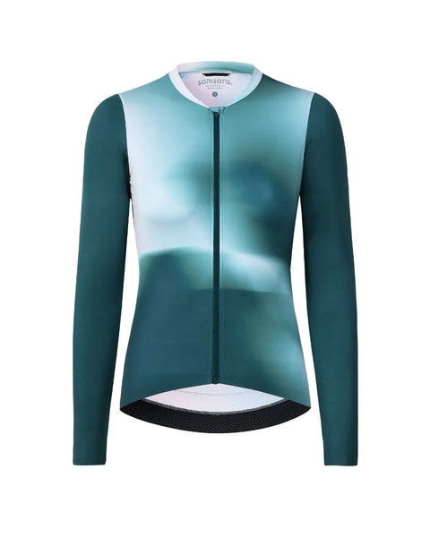 Women's Cycling Long Sleeve Jersey - Verde Mist – Samsara Cycle