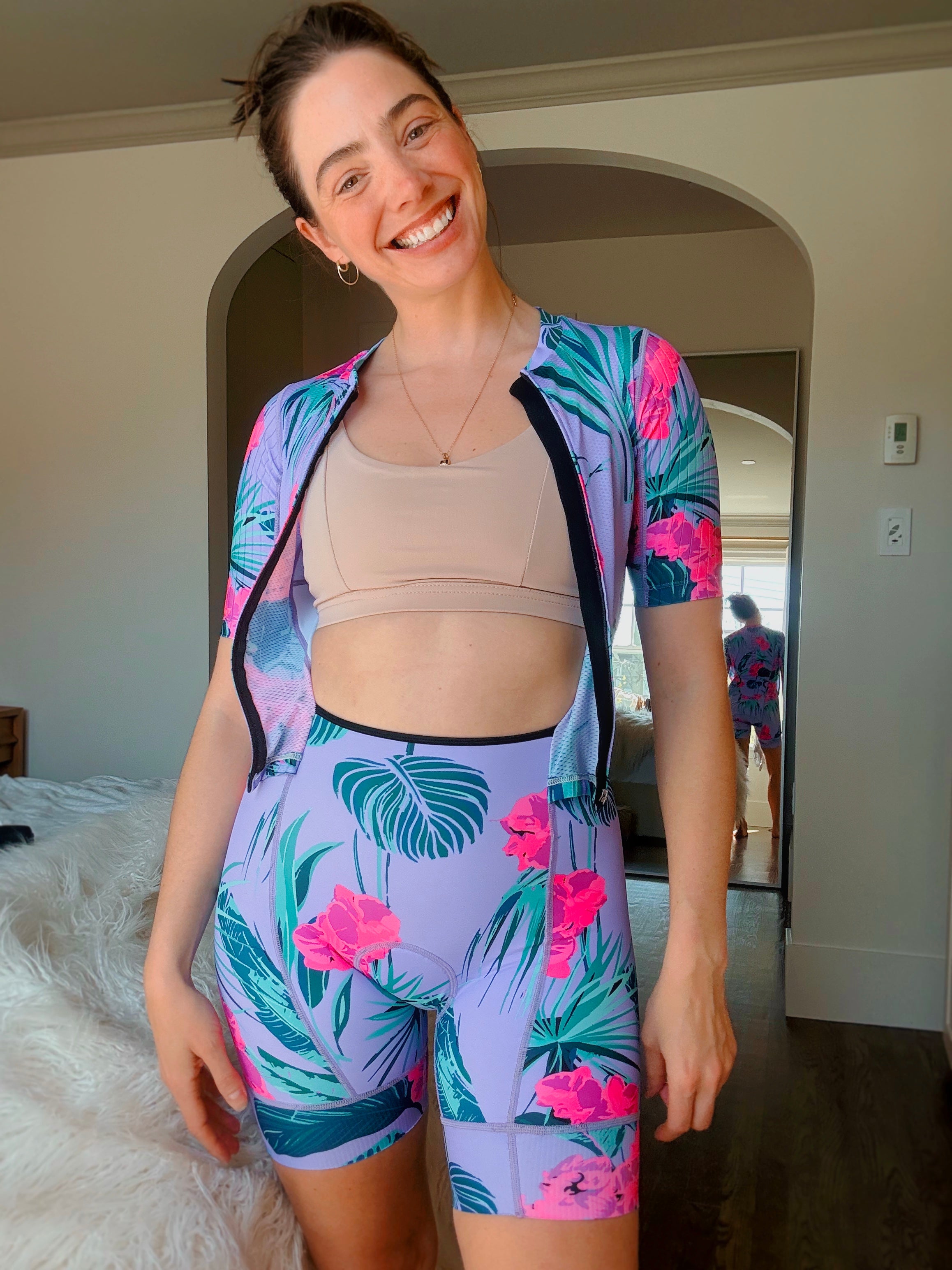 Performance Tri Suit - Lavender Palm