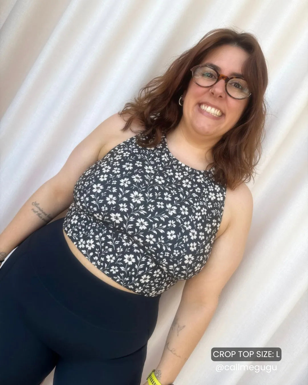 Adventure Crop Top - Black Floral Maze
