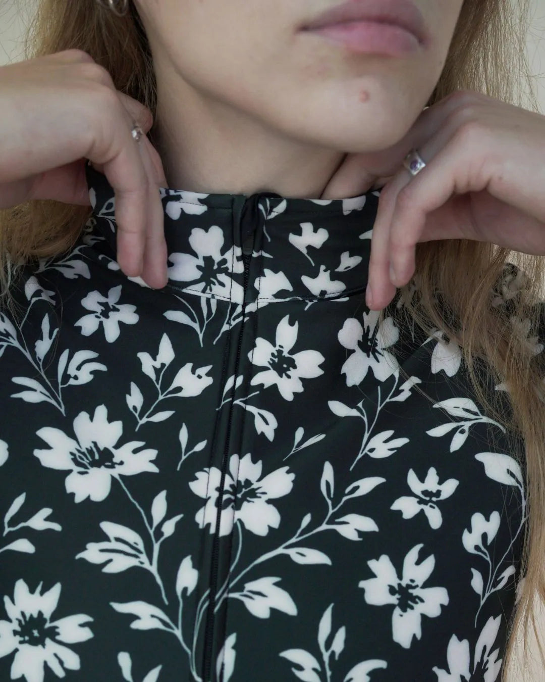 Transition Long-Sleeve Jersey - Black Floral Maze