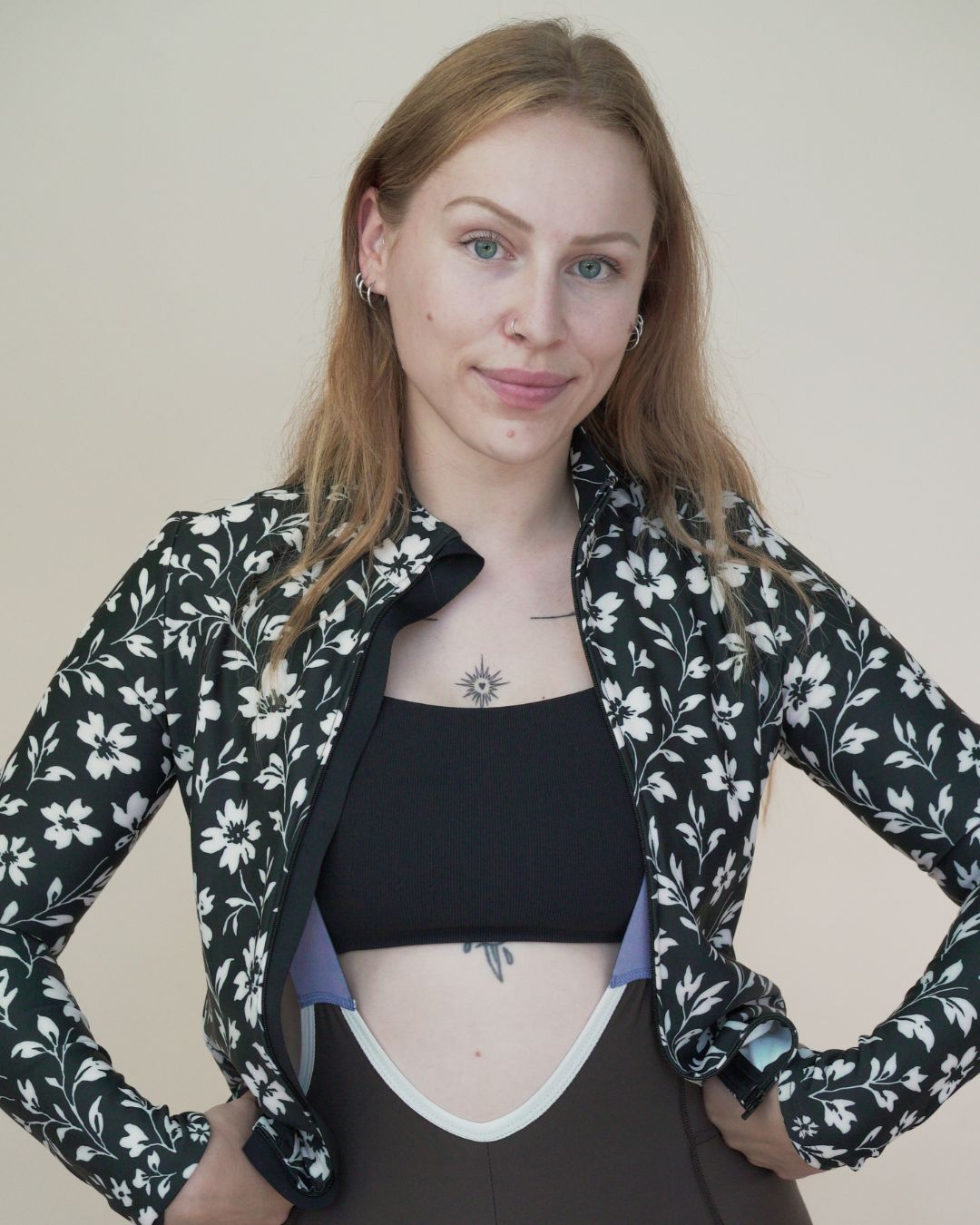 Transition Long-Sleeve Jersey - Black Floral Maze