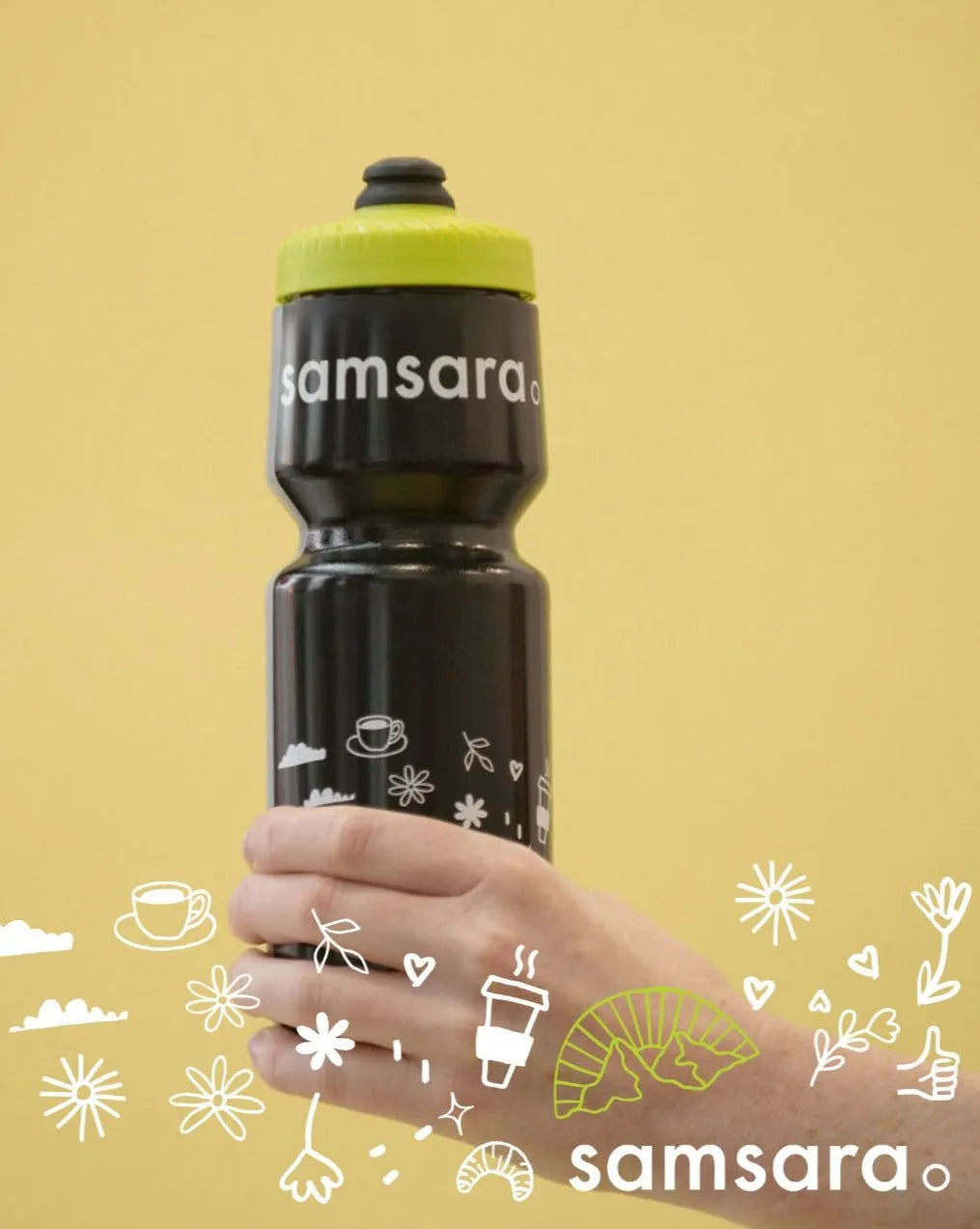 Water Bottle - Artist Doodles, Accessories, Samsara Cycle, Water Bottles