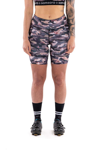 Women's Cycling Shorts - Low Profile Padding, Soft, Artist Camo