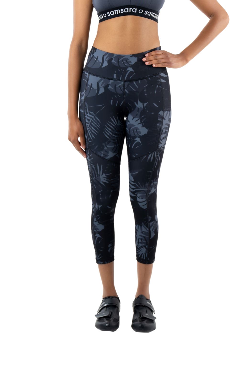 Padded Cycling Tights - Designed for Women, Mesh Panels, Black