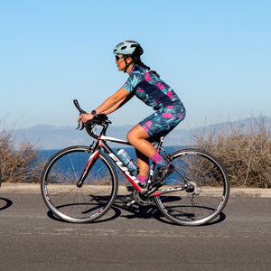 Women's Cycling Jersey - Breathable, Wicking, Tropical Navy