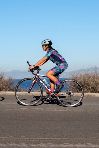 Women's Cycling Jersey - Breathable, Wicking, Tropical Navy