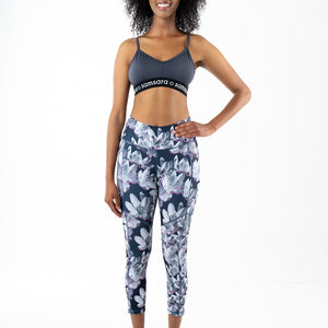 Padded Cycling Tights - Made for Women, Mesh Panels, Navy Floral