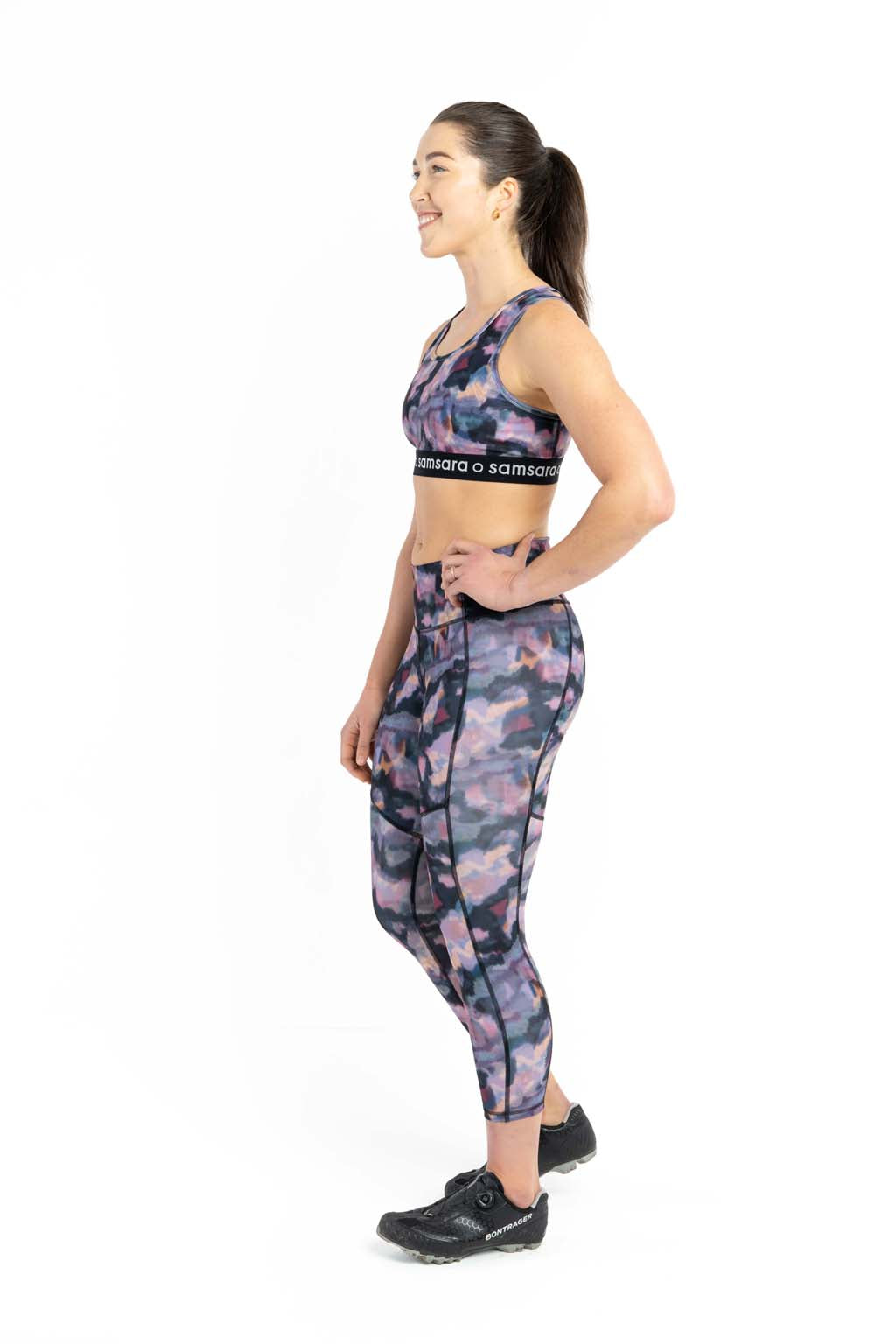 Padded Indoor Cycling Tights For Women - Soft, Watercolour Camo
