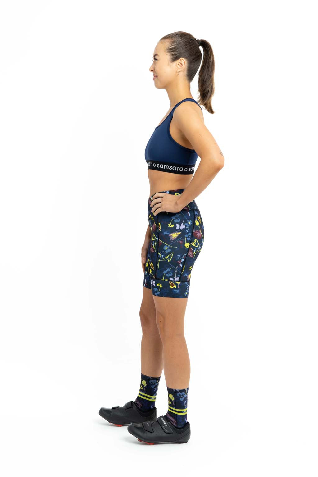 Women's Cycling Shorts - Low Profile Padding, Winter Floral