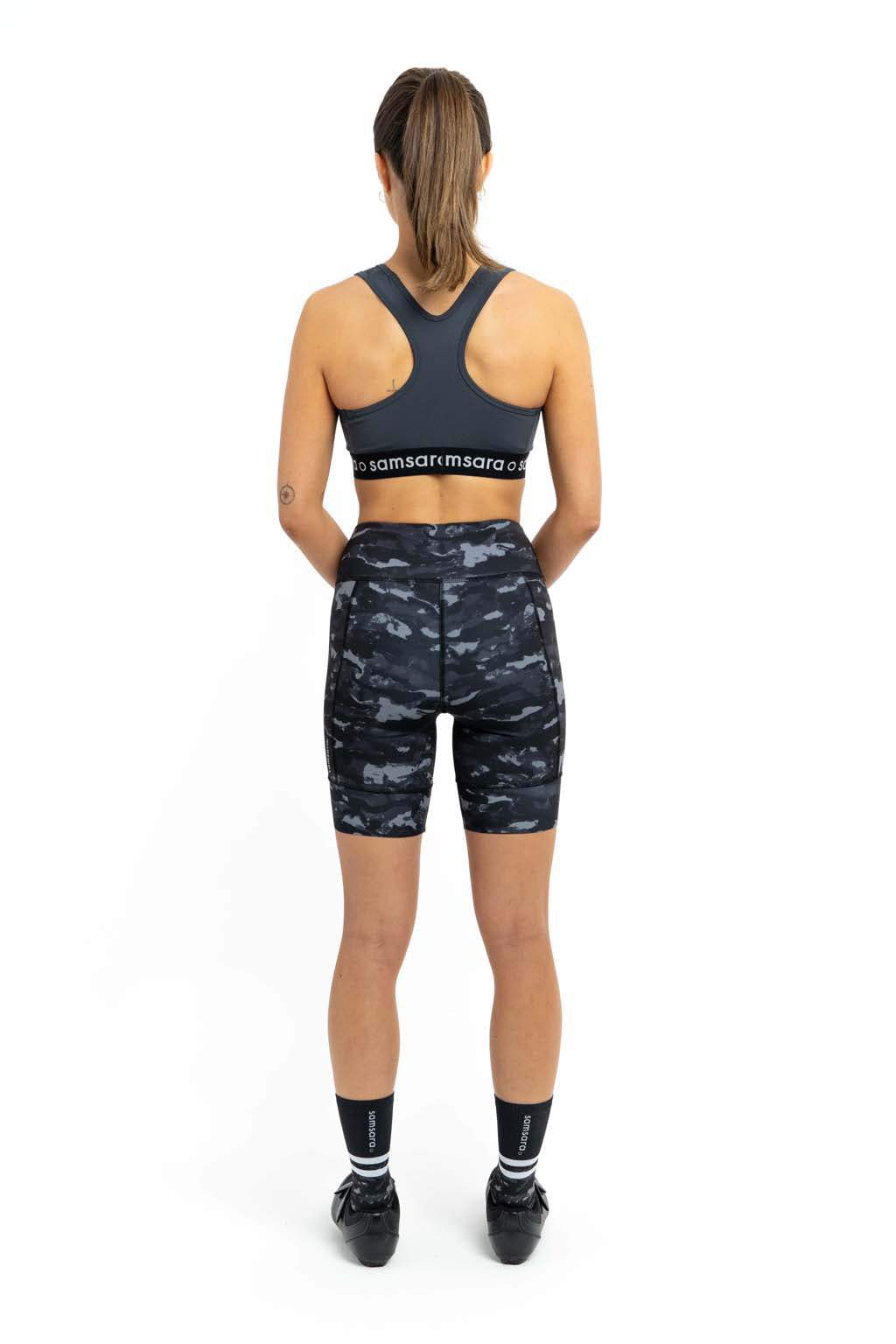 Women's Cycling Shorts - Low Profile Padding, Monochrome Camo