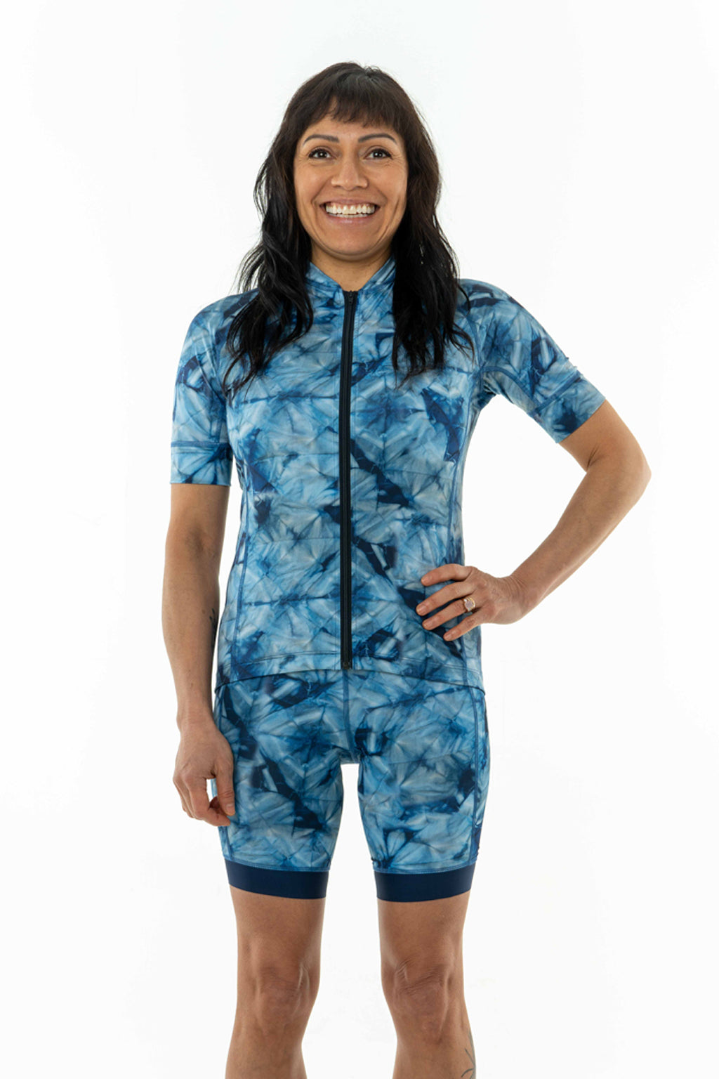  Women's Cycling Jersey - Breathable, Moisture Wicking, Indigo