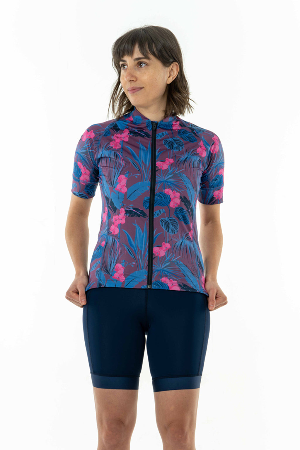Women's Cycling Jersey - Breathable, Wicking, Tropical Rose