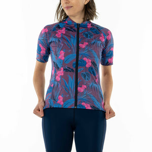 Women's Cycling Jersey - Breathable, Wicking, Tropical Rose