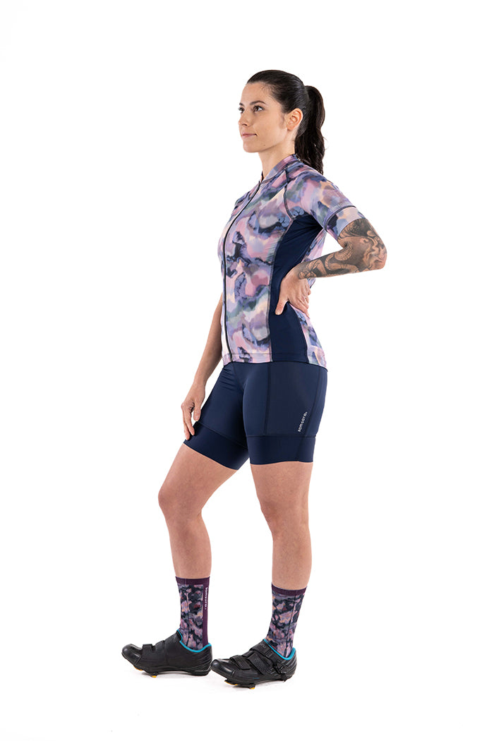 Women's Cycling Jersey - Breathable, Wicking, Watercolour Camo