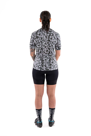 Women's Cycling Jersey - Breathable, Wicking, Water Leopard 