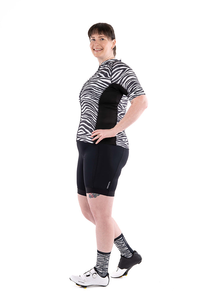  Women's Cycling Jersey - Breathable, Moisture Wicking, Zebra